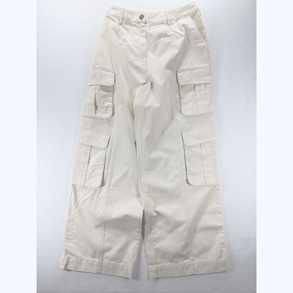 The Drop x Monet McMichael Cargo Pants M Whisper White Wide Leg NWT